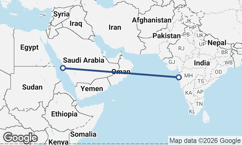 Jeddah to Mumbai