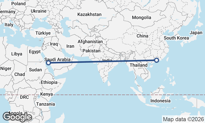 Jeddah to Guangzhou