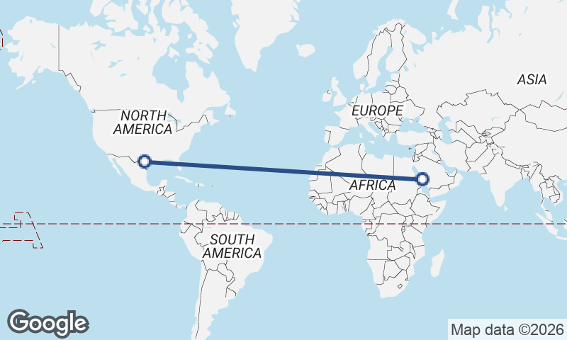 Jeddah to San Antonio