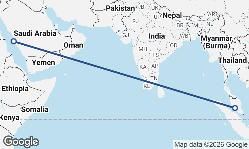 Jeddah to Kuala Lumpur