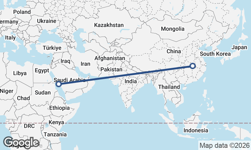 Jeddah to Wuhan