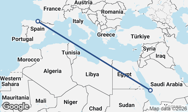 Jeddah to Bilbao