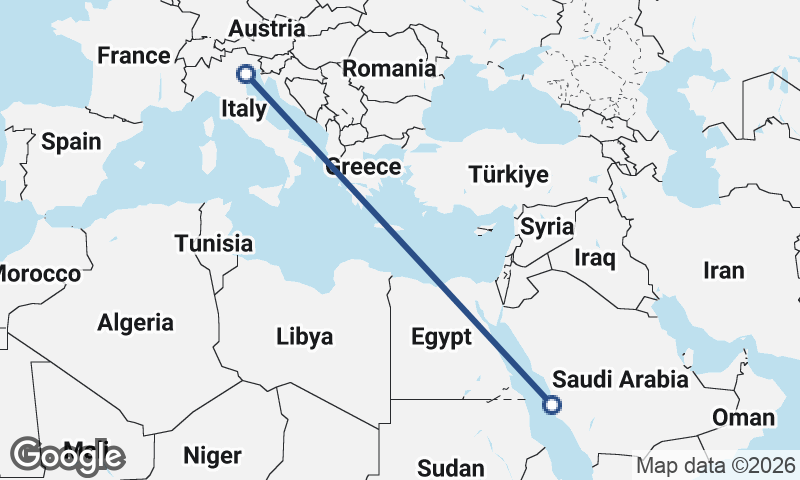 Jeddah to Venice