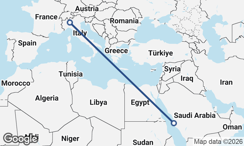 Jeddah to Milan