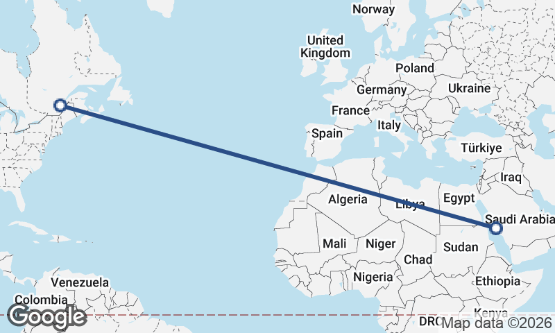 Jeddah to Québec