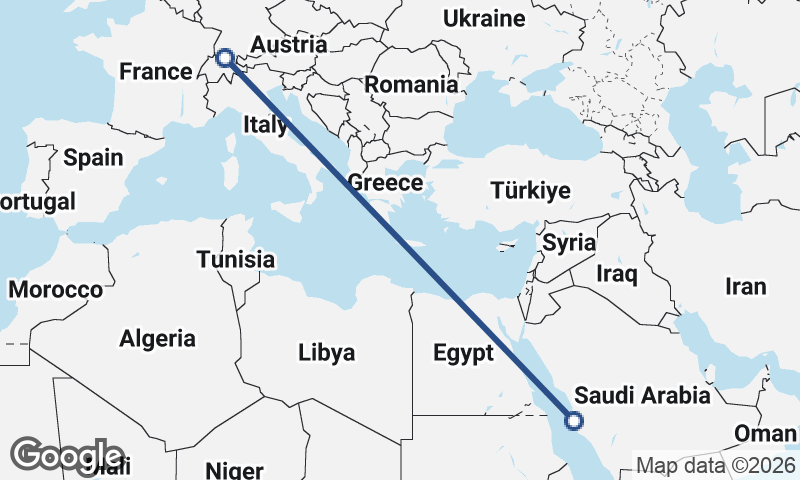 Jeddah to Zürich