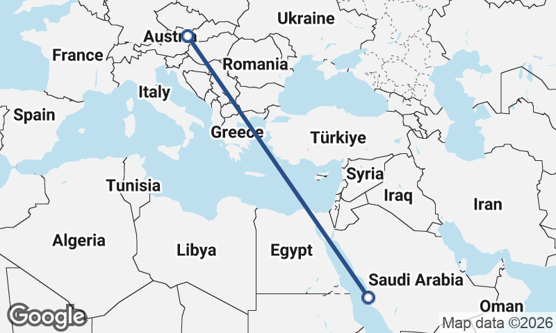 Jeddah to Vienna