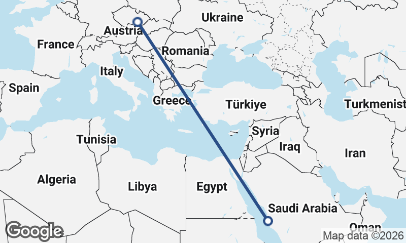 Jeddah to Brno