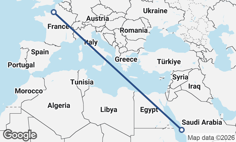 Jeddah to Rouen