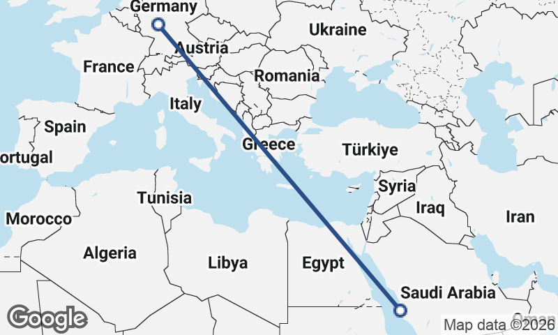 Jeddah to Frankfurt
