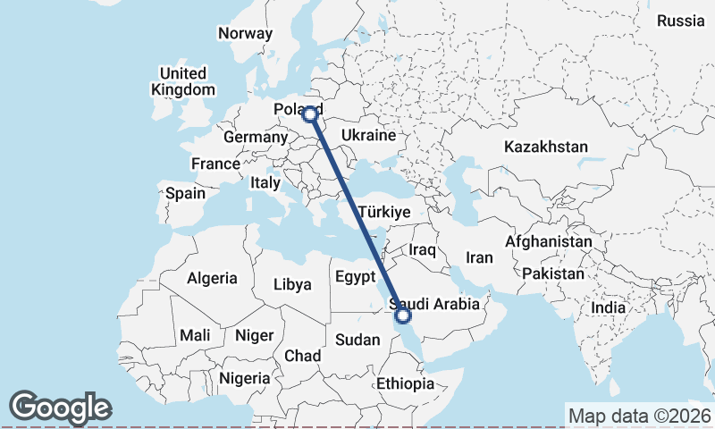 Jeddah to Warsaw