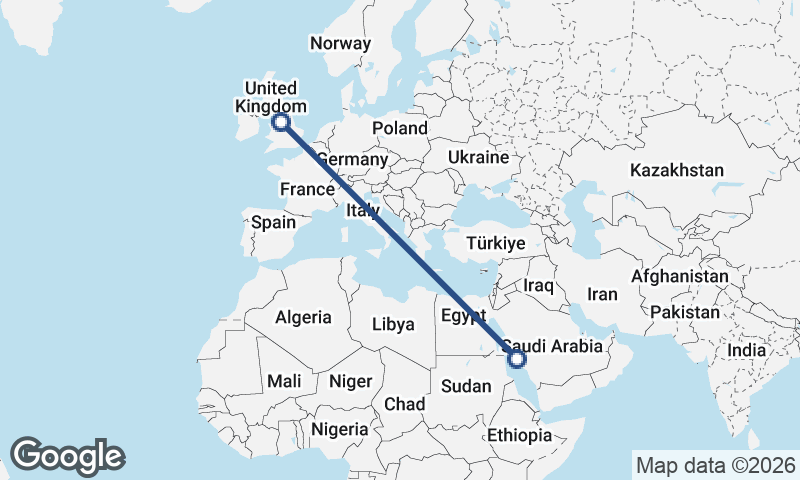 Jeddah to Manchester