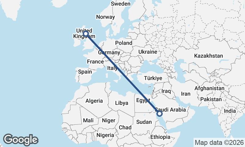 Jeddah to Edinburgh