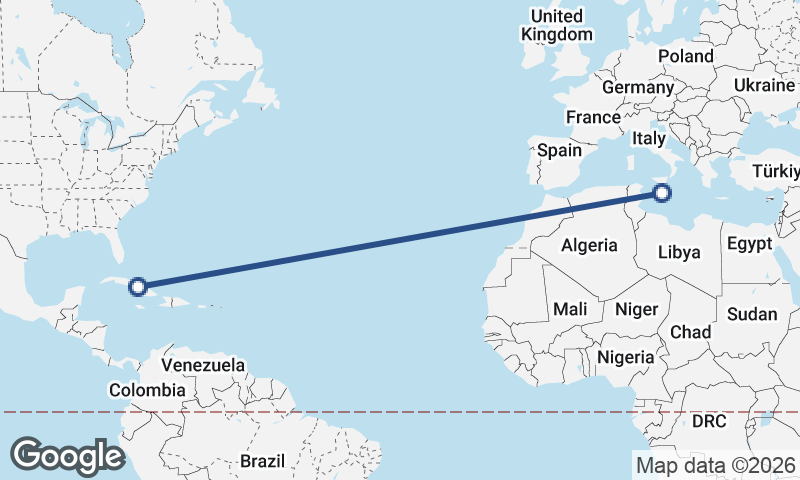 Cuba to Malta