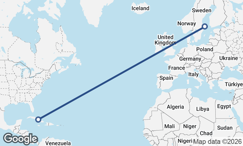 Cuba to Sweden