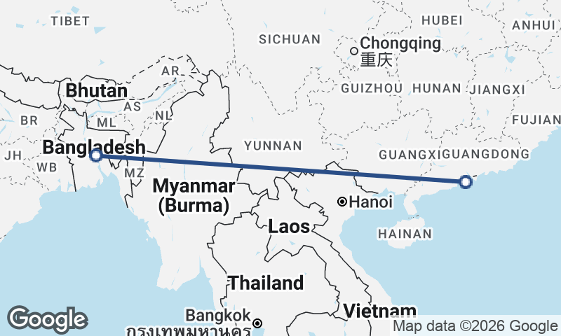 Macau to Dhaka