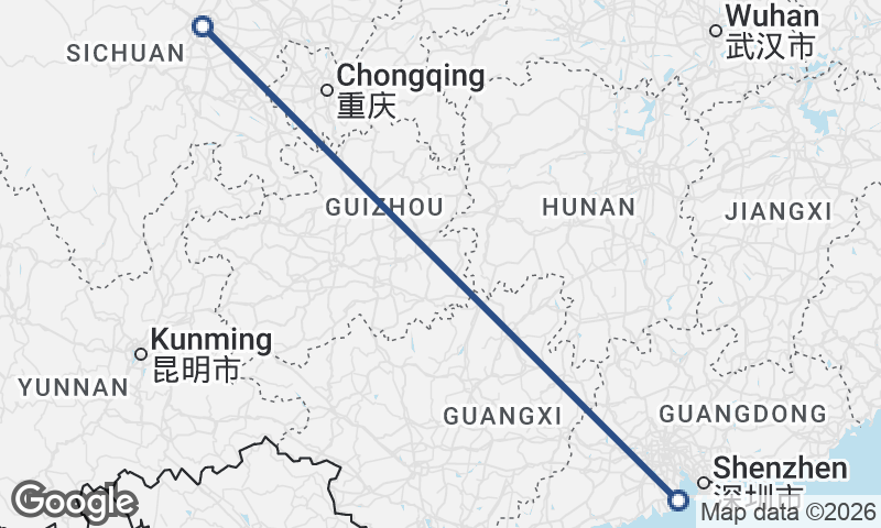 Macau to Chengdu