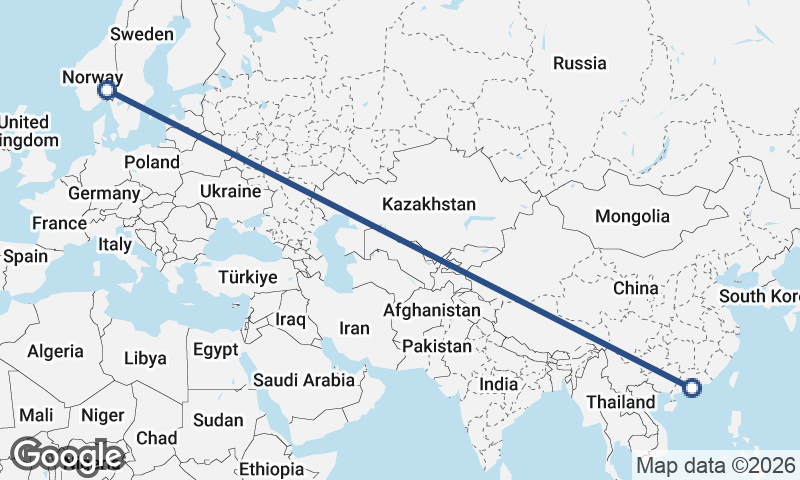 Macau to Oslo