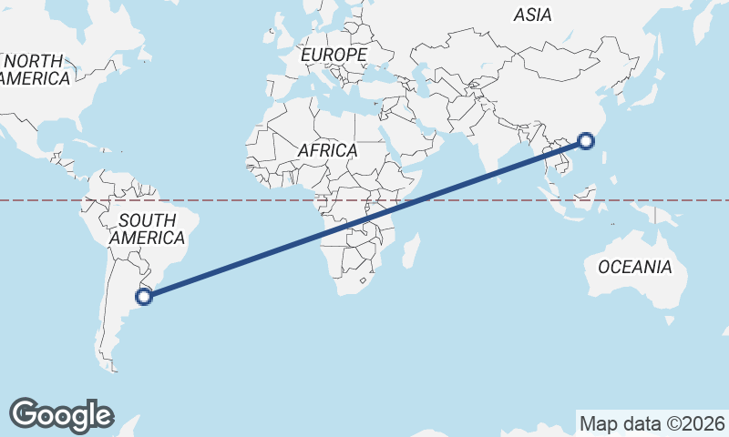 Hong Kong to Montevideo