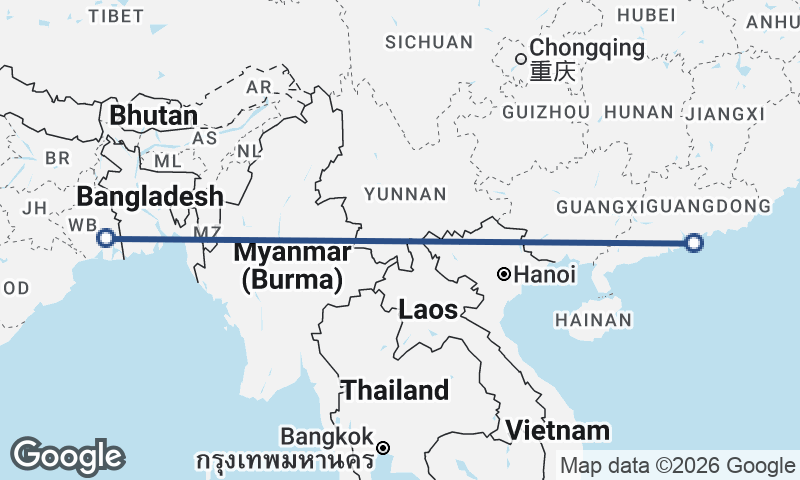 Hong Kong to Kolkata