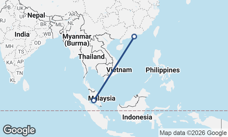 Hong Kong to Kuala Lumpur
