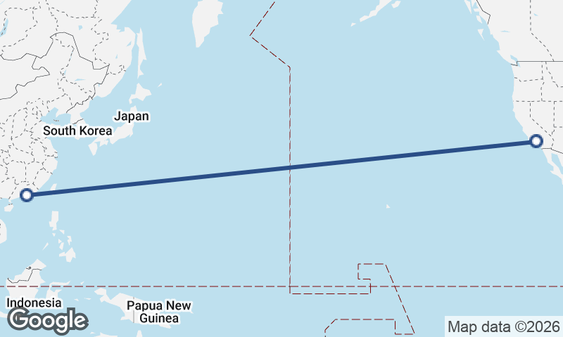 Hong Kong to Los Angeles