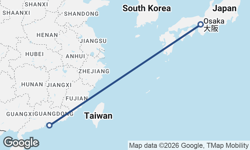 Hong Kong to Ōsaka