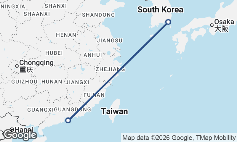 Hong Kong to Busan