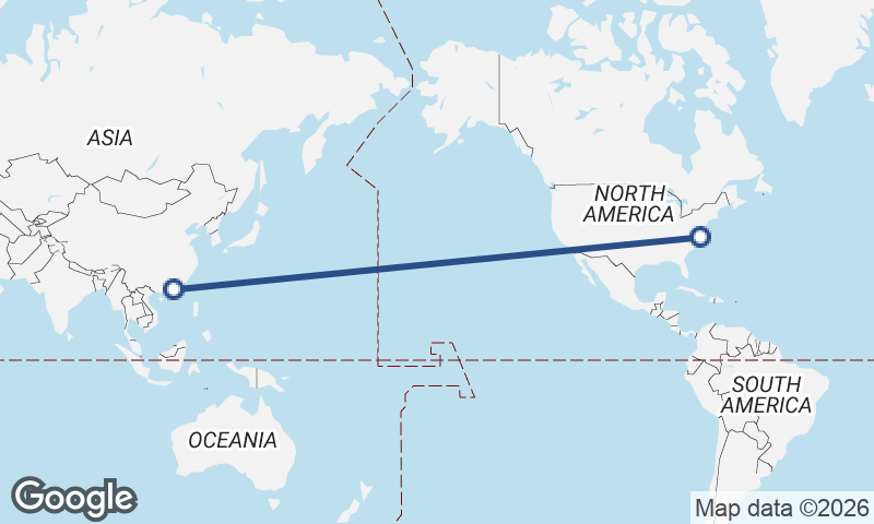 Hong Kong to Norfolk