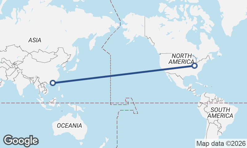 Hong Kong to Cincinnati