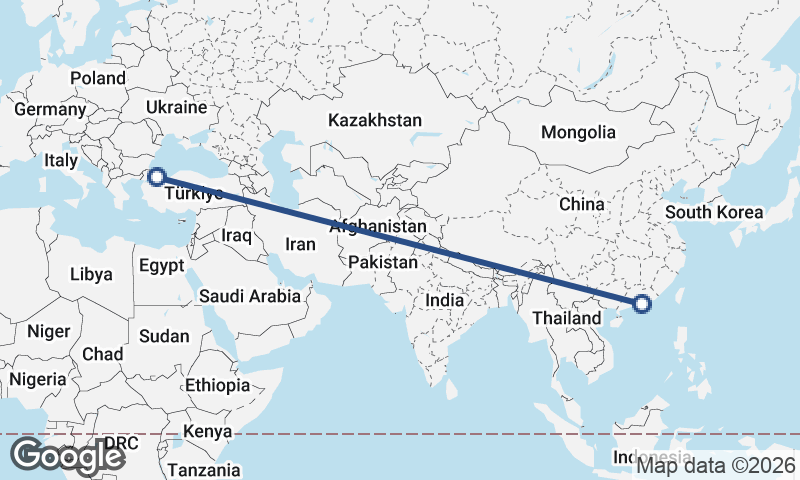 Hong Kong to Istanbul