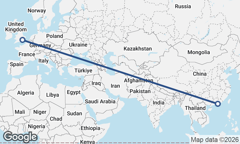 Hong Kong to London
