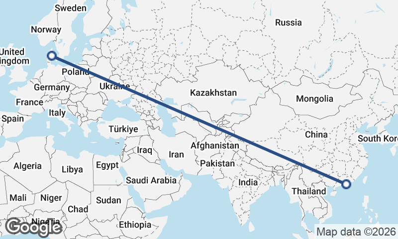 Hong Kong to Aarhus