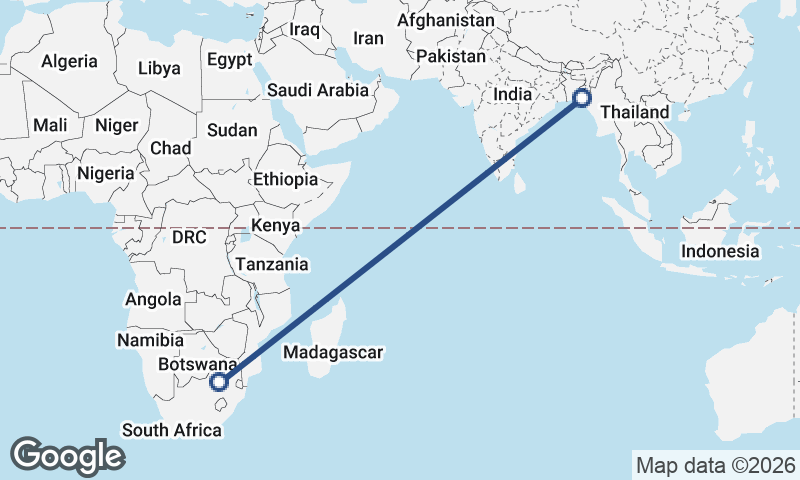 Chittagong to Johannesburg