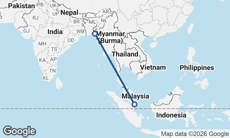 Chittagong to Singapore