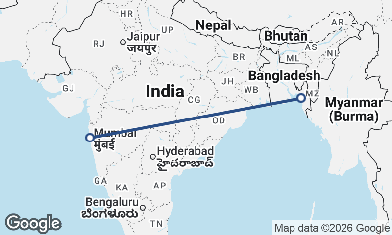 Chittagong to Mumbai