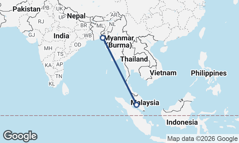 Chittagong to Kuala Lumpur