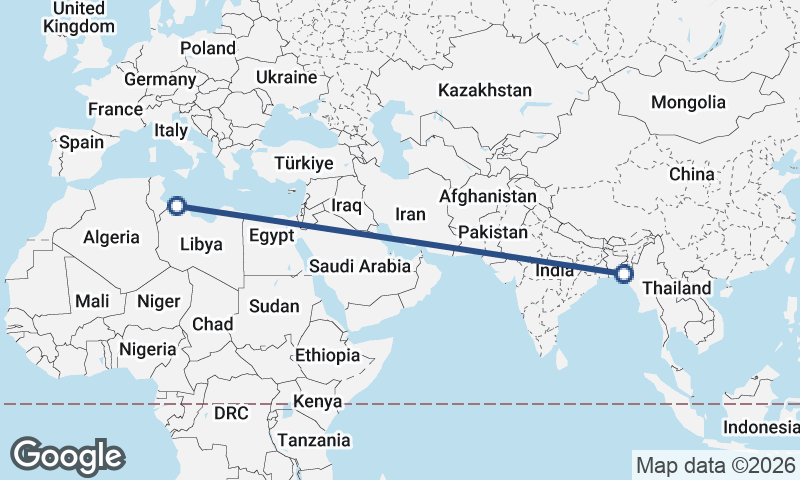 Chittagong to Tripoli