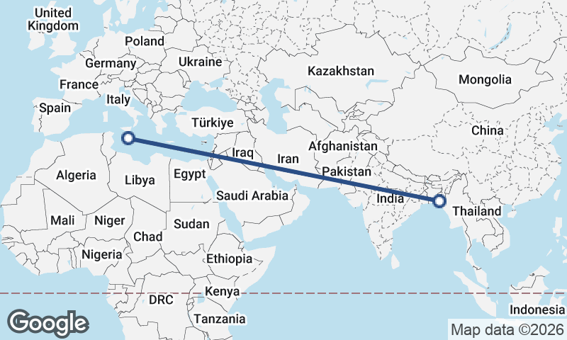 Chittagong to Valletta