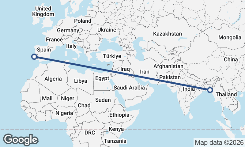 Chittagong to Lisbon