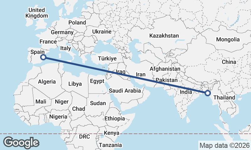 Chittagong to Valencia