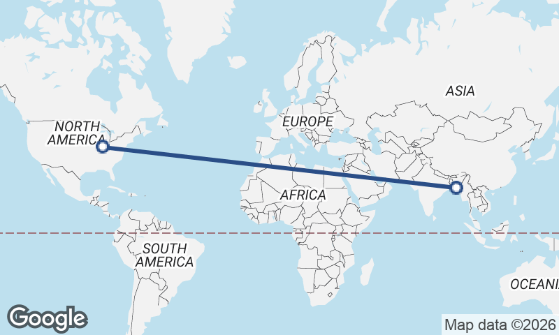Chittagong to Indianapolis