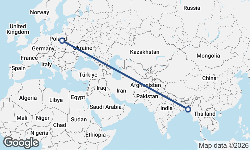 Chittagong to Warsaw