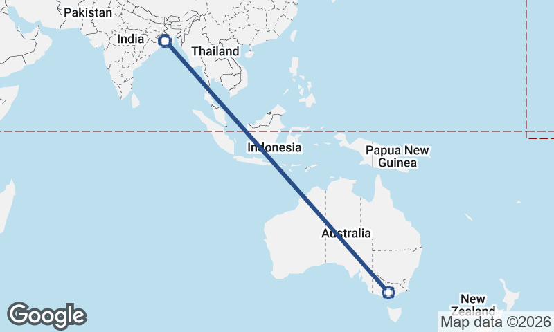 Kolkata to Melbourne