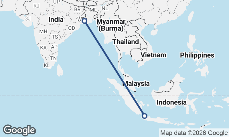Kolkata to Jakarta