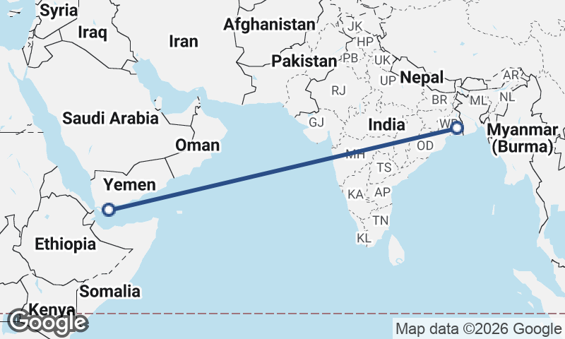 Kolkata to Aden