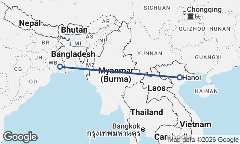 Kolkata to Hanoi