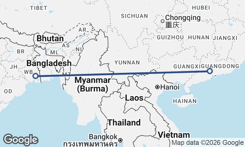 Kolkata to Guangzhou