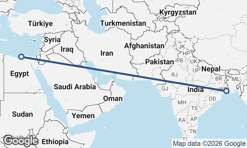 Kolkata to Alexandria