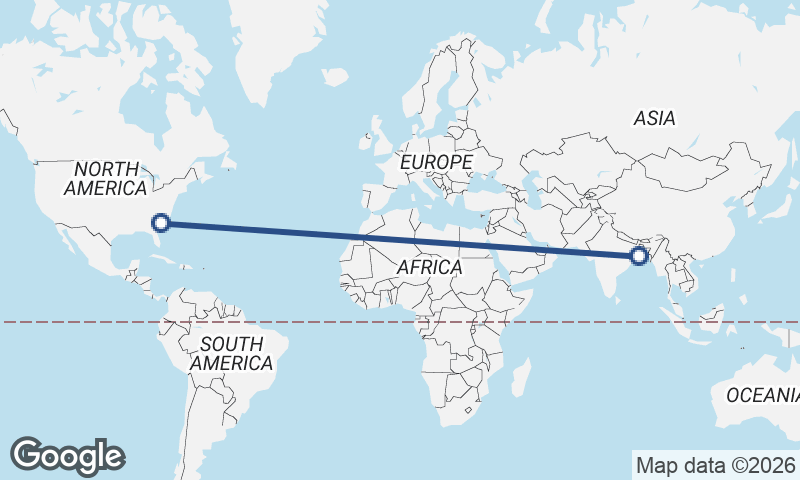 Kolkata to Charleston